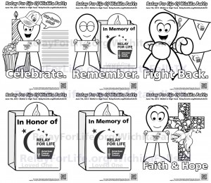 Relay For Life coloring sheets